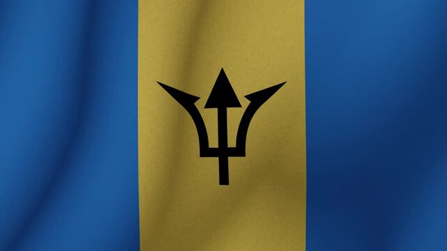 The flag of the flag of Barbados. The flag of Barbados flag in 3d format. 1080p HD animation for presentation