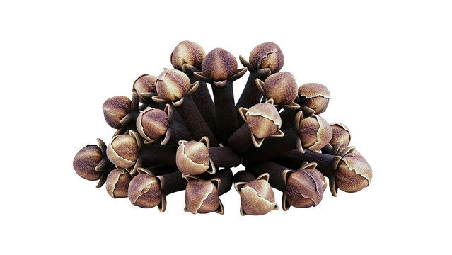 Cluster of Dried Cloves on White Background