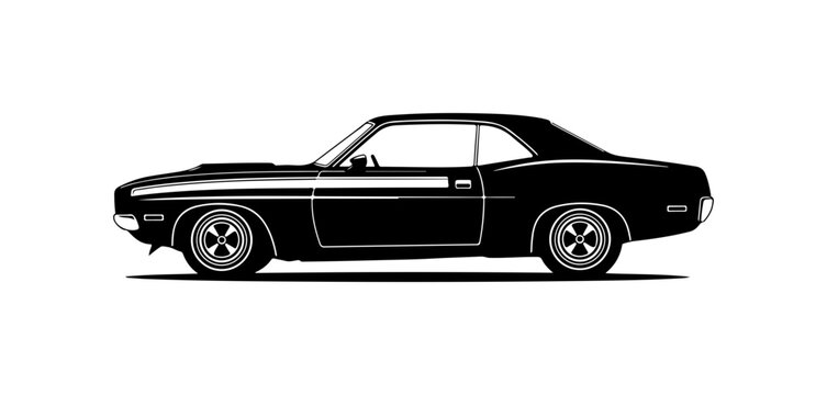 Classic Muscle Car Side Profile