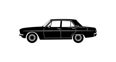Fototapeta premium Classic Car Side Profile Illustration