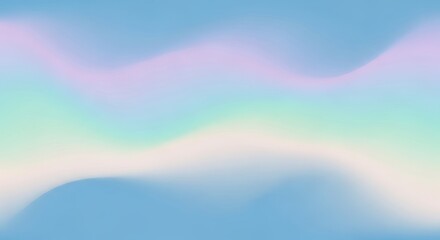 A gradient background with pastel colors and abstract waves.