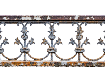 Iron fence corrosion railing rust.