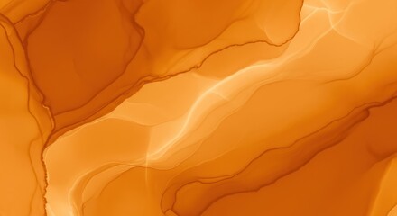 Abstract orange and brown fluid art with flowing lines and waves.