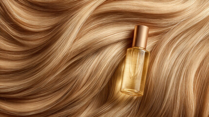 Hair oil on wavy blonde hair