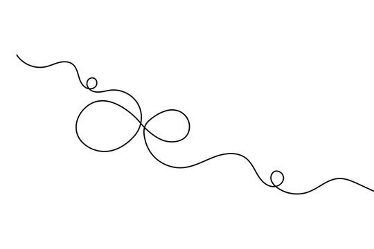 Minimalist infinity symbol continuous one line art vector illustration isolated on white background