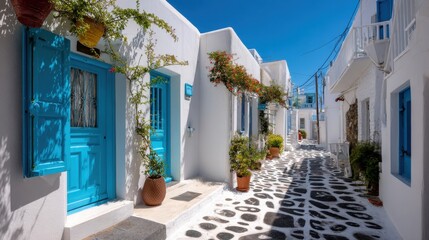Greece: blue doors, white streets