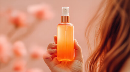 Holding a bottle of liquid in hand