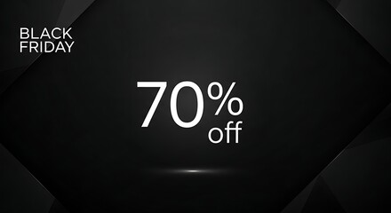 Black friday sale promotion with discount percentage isolated on dark background