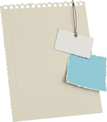 메모지와 찢어진 종이 태그