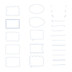 Obraz premium Soft Frame & Speech Bubble Set（Navy）