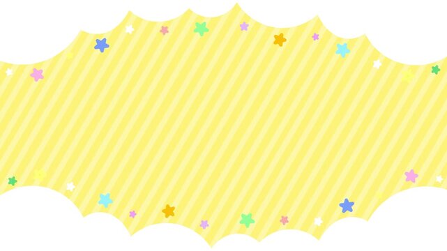 Cute and pop frame background of colorful stars and clouds