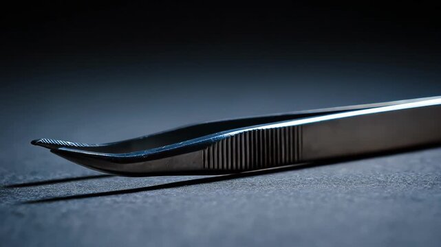 Mid shot of metal tweezers designed for delicate fish bone extraction emphasizing ergonomic handle and smooth tip for safe and efficient use.