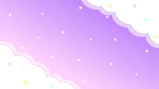 Cute and pop frame background of colorful stars and clouds