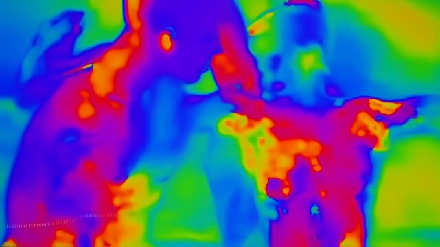 Thermal Imaging of Two People - A Study in Heat Distribution.