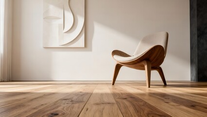 Elegant Mid-Century Modern Armchair in a Bright Room with Sunlight