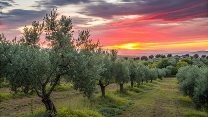 Olive tree plantation Mediterranean