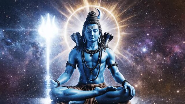 Cosmic Lord Shiva Meditation Mahadev Divine Energy Galaxy Space