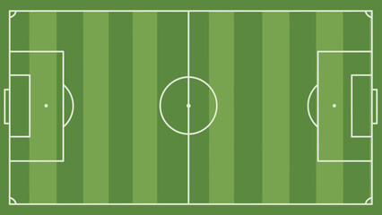 Top View of Soccer Football Field with White Lines © UDIN