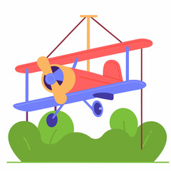 Vintage biplane illustration © RABBY