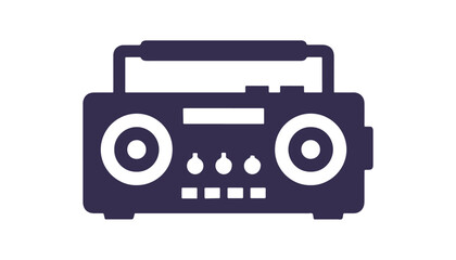 minimalist, colorful vector radio icon. It has sharp lines and a modern vibe, perfect for logos, stickers, or digital use against any background.