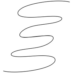Single Continuous Black Squiggly Line Drawing