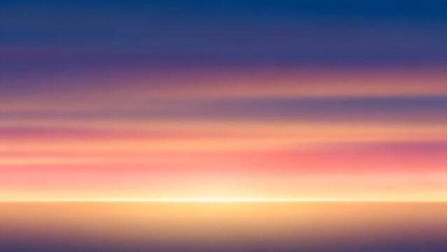 Abstract colorful sunset with horizontal stripes of blue purple pink and orange hues social media thumbnail poster banner download 2026 2027