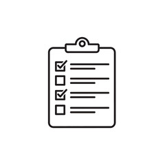 Clipboard with checklist and checkboxes, icon representing task completion or survey