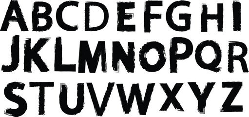 Alphabet letters in a bold black font