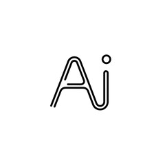 A minimalist, modern logo featuring the letters "A" and "i" in a thin, double-line outline style, with the dot of the "i" as a small circle, on a white background.