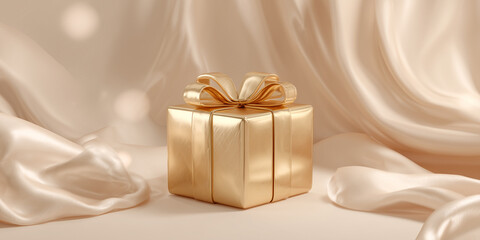 Gift, present in golden package