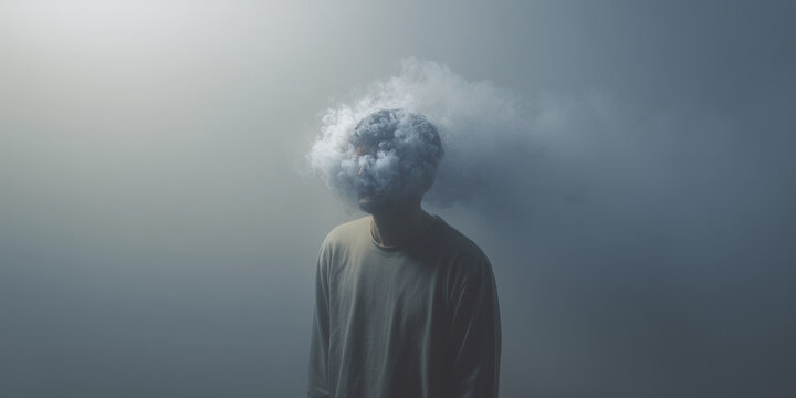 Brain fog concept illustration