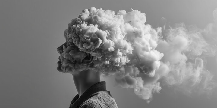 Brain fog concept illustration