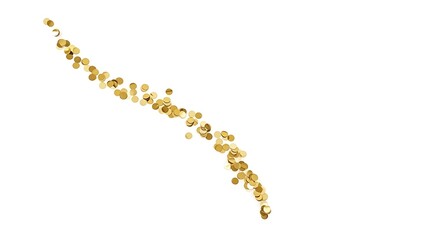Fototapeta premium Abstract Golden Sparkle Confetti Streamline on White Background for Celebratory Event Design Elements