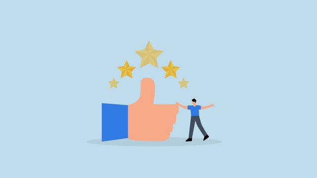 Customer Satisfaction and Positive Feedback Rating Animation
