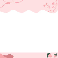 pink frame with hearts