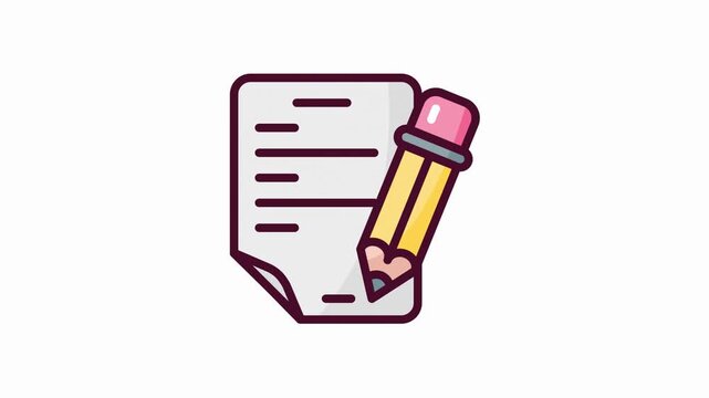 Writing Document and Content Creation Concept Animation