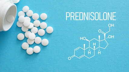 Prednisolone Corticosteroid Therapy Concept - Anti-Inflammatory and Immunosuppressive Treatment for...