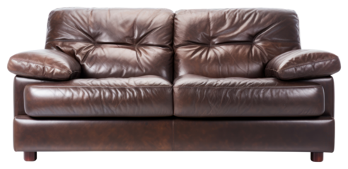 PNG Luxurious brown leather sofa