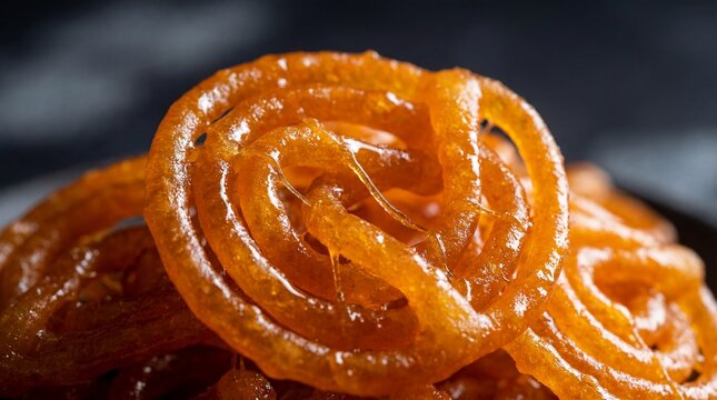 A stack of indian jalebi pastries on a plate