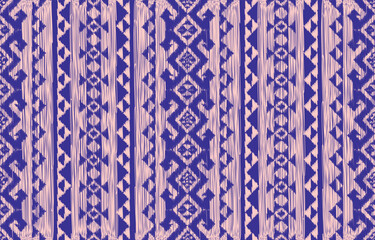 Geometrics Ikat ethnic design.colorful Ikat seamless pattern in tribal, folk embroidery abstract wave art. ornament print. Ikat Design for wallpaper,carpet, clothing, fashion, fabric.	