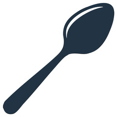Simple spoon isolated cutout silhouette for cooking, food, kitchen, and dining