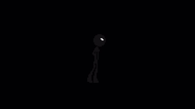 8-Bit Pixel Art Stickman Walk Animation Loop on Transparent Background
