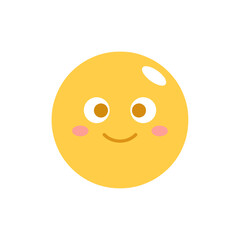 Fototapeta premium Cute Happy Yellow Smiley Face Vector Icon