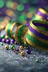 Colorful beads and bands create a festive scene for a celebration or party event with a focus on fun and enjoyment