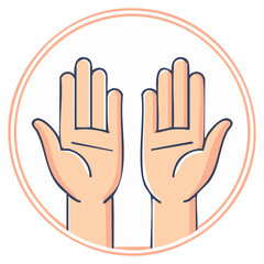 Fototapeta premium Illustration of two open hands raised in a gesture of prayer and worship