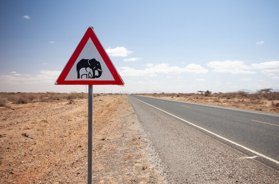 Elephant crossing sign kenya