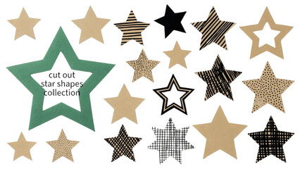 Collection of Star Shapes on White Background vector