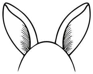 Hand-Drawn Bunny Ears: Playful Easter Illustration with Fur Texture and Festive Appeal