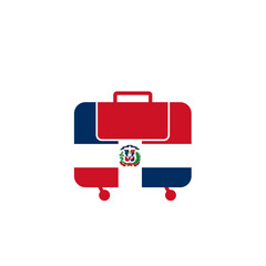 Dominican Republic Flag Suitcase In Icon