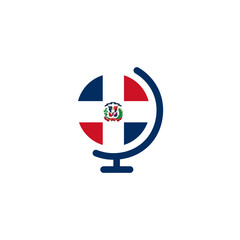 Dominican Republic Flag Globe In Icon